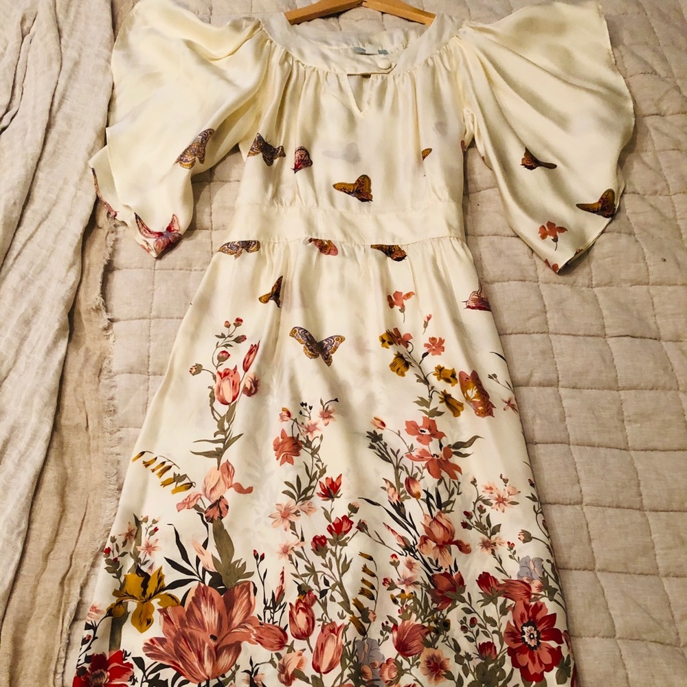Anthropologie “Lil” Silk Butterfly Dress